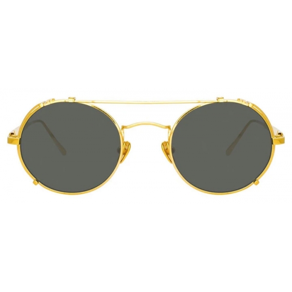 Linda Farrow - Jimi Oval Sunglasses in Yellow Gold - LFL1038C2SUN - Linda Farrow Eyewear