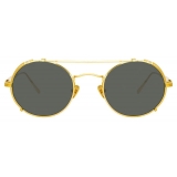 Linda Farrow - Jimi Oval Sunglasses in Yellow Gold - LFL1038C2SUN - Linda Farrow Eyewear