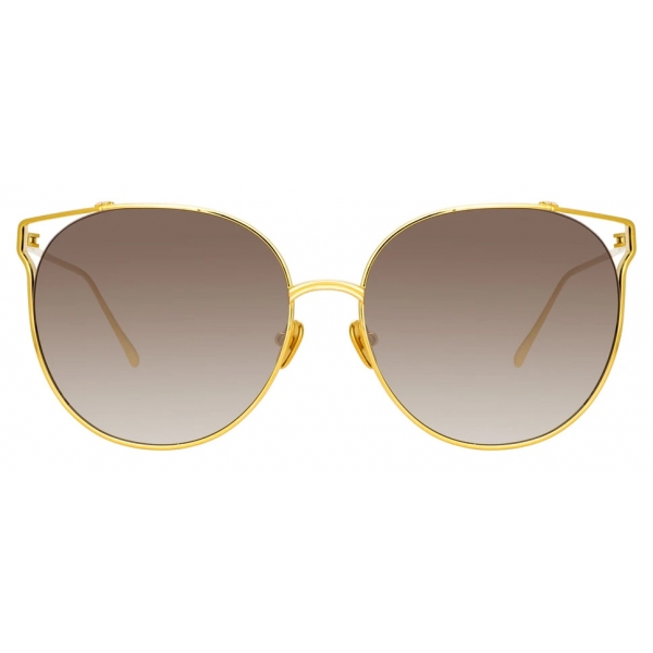 Linda Farrow - Joanna Oversized Sunglasses in Yellow Gold - LFL996C3SUN - Linda Farrow Eyewear