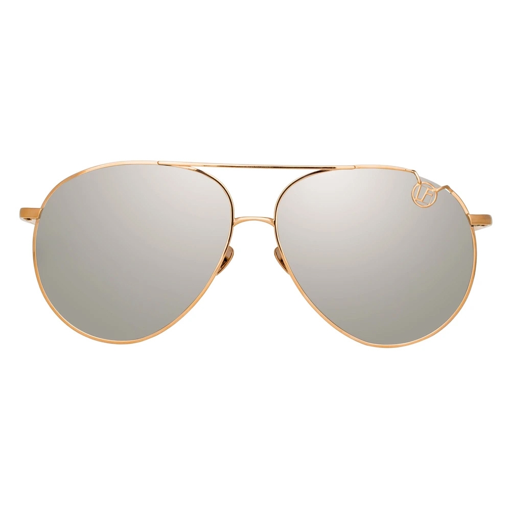 Linda Farrow - Joni Aviator Sunglasses in Rose Gold and Platinum ...