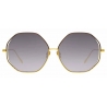 Linda Farrow - Aerial C3 Oversized Sunglasses in Yellow Gold and Black - LFL1009C3SUN - Linda Farrow Eyewear