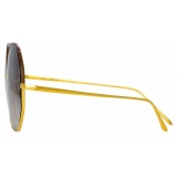 Linda Farrow - Aerial C3 Oversized Sunglasses in Yellow Gold and Black - LFL1009C3SUN - Linda Farrow Eyewear