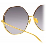 Linda Farrow - Aerial C3 Oversized Sunglasses in Yellow Gold and Black - LFL1009C3SUN - Linda Farrow Eyewear