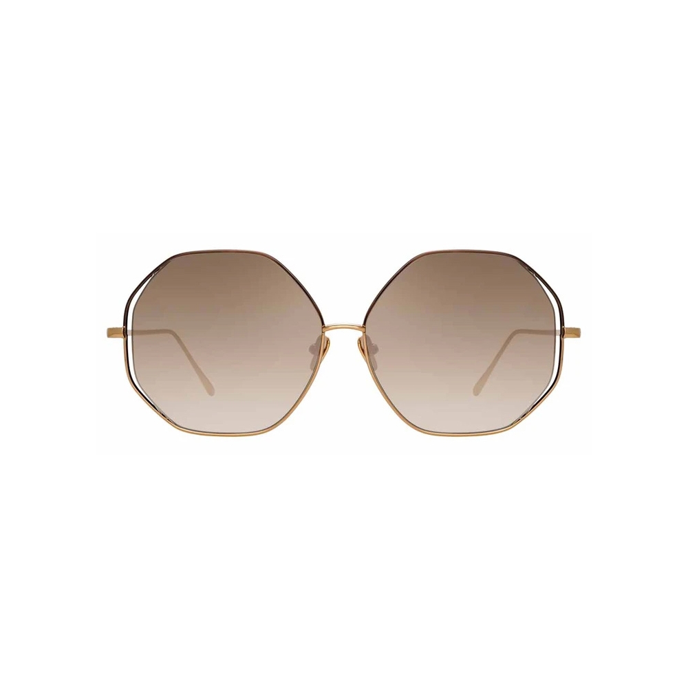 Linda Farrow Aerial C4 Oversized Sunglasses In Rose Gold And Brown Lfl1009c4sun Linda 