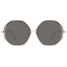 Linda Farrow - Aerial C5 Oversized Sunglasses in Light Gold and Brown - LFL1009C5SUN - Linda Farrow Eyewear