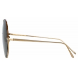 Linda Farrow - Aerial C5 Oversized Sunglasses in Light Gold and Brown - LFL1009C5SUN - Linda Farrow Eyewear