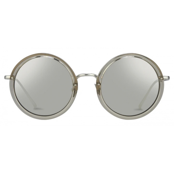 Linda Farrow - Tracy C43 Round Sunglasses in Truffle - LFL239C43SUN - Linda Farrow Eyewear