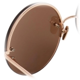 Linda Farrow - 565 C3 Round Sunglasses in Rose Gold - Linda Farrow Eyewear