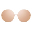 Linda Farrow - Occhiali da Sole Oversized 567 C3 in Oro Rosa - Linda Farrow Eyewear