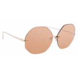 Linda Farrow - Occhiali da Sole Oversized 567 C3 in Oro Rosa - Linda Farrow Eyewear