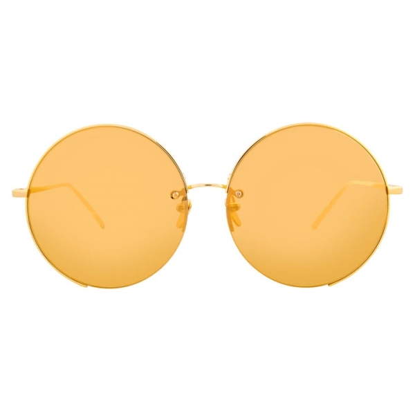 Linda Farrow - 626 C1 Round Sunglasses in Yellow Gold - Linda Farrow Eyewear