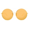 Linda Farrow - 626 C1 Round Sunglasses in Yellow Gold - Linda Farrow Eyewear