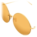 Linda Farrow - 626 C1 Round Sunglasses in Yellow Gold - Linda Farrow Eyewear