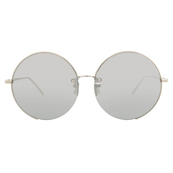 Linda Farrow - 626 C2 Round Sunglasses in White Gold - Linda Farrow Eyewear