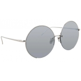 Linda Farrow - 626 C2 Round Sunglasses in White Gold - Linda Farrow Eyewear