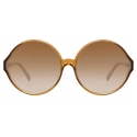 Linda Farrow - Occhiali da Sole Oversized 657 C19 in Tabacco - Linda Farrow Eyewear