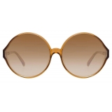 Linda Farrow - Occhiali da Sole Oversized 657 C19 in Tabacco - Linda Farrow Eyewear