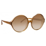 Linda Farrow - 657 C19 Oversized Sunglasses in Tobacco - Linda Farrow Eyewear