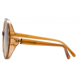 Linda Farrow - Occhiali da Sole Oversized 657 C19 in Tabacco - Linda Farrow Eyewear