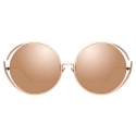 Linda Farrow - 680 C3 Round Sunglasses in Rose Gold - LFL680C3SUN - Linda Farrow Eyewear