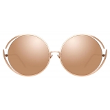 Linda Farrow - 680 C3 Round Sunglasses in Rose Gold - LFL680C3SUN - Linda Farrow Eyewear