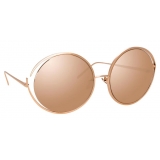 Linda Farrow - 680 C3 Round Sunglasses in Rose Gold - LFL680C3SUN - Linda Farrow Eyewear