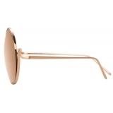 Linda Farrow - 680 C3 Round Sunglasses in Rose Gold - LFL680C3SUN - Linda Farrow Eyewear