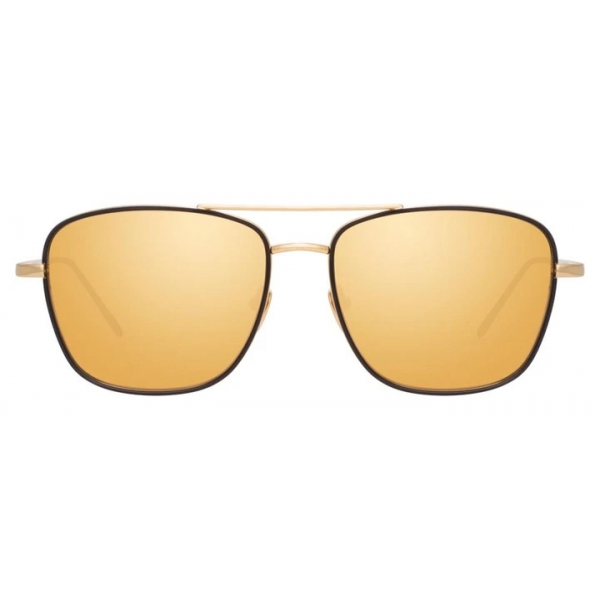 Linda Farrow - Curtis C1 Rectangular Sunglasses in Yellow Gold and Black - LFL703C1SUN - Linda Farrow Eyewear