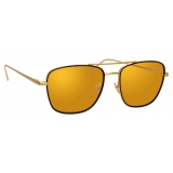 Linda Farrow - Curtis C1 Rectangular Sunglasses in Yellow Gold and Black - LFL703C1SUN - Linda Farrow Eyewear