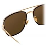 Linda Farrow - Curtis C1 Rectangular Sunglasses in Yellow Gold and Black - LFL703C1SUN - Linda Farrow Eyewear