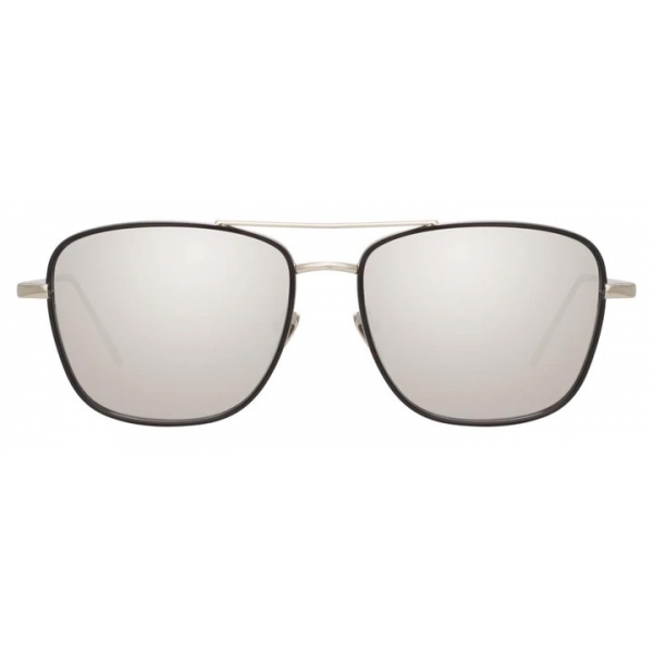 Linda Farrow - Curtis C2 Rectangular Sunglasses in White Gold and Black - LFL703C2SUN - Linda Farrow Eyewear