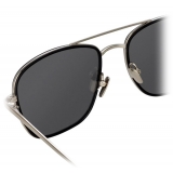 Linda Farrow - Curtis C2 Rectangular Sunglasses in White Gold and Black - LFL703C2SUN - Linda Farrow Eyewear