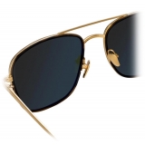 Linda Farrow - Curtis C4 Rectangular Sunglasses in Yellow Gold and Tortoiseshell - LFL703C4SUN - Linda Farrow Eyewear