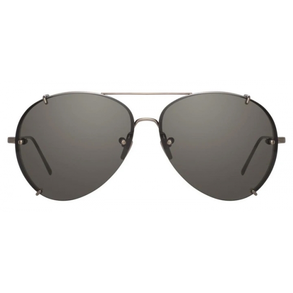 Linda Farrow - Peggy C4 Aviator Sunglasses in Nickel - LFL729C4SUN - Linda Farrow Eyewear