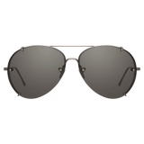 Linda Farrow - Peggy C4 Aviator Sunglasses in Nickel - LFL729C4SUN - Linda Farrow Eyewear