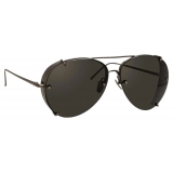 Linda Farrow - Peggy C4 Aviator Sunglasses in Nickel - LFL729C4SUN - Linda Farrow Eyewear