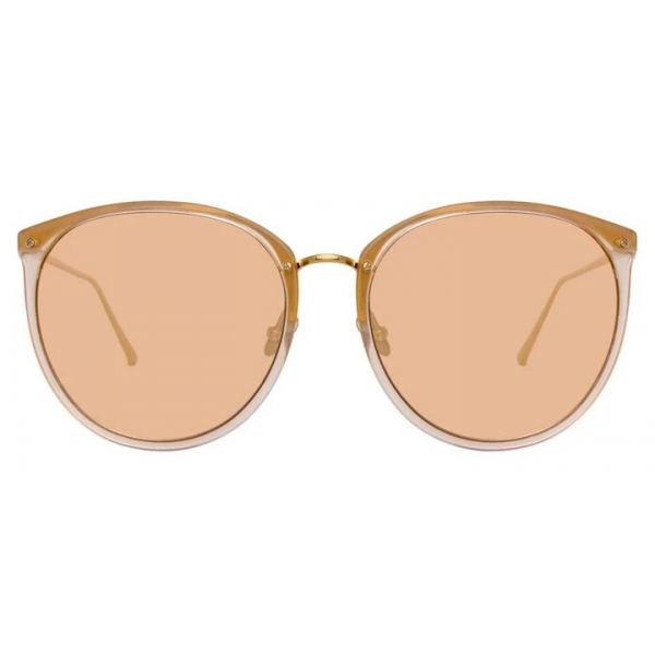 Linda Farrow - Kings C21 Oversized Sunglasses in Peach - LFL747C21SUN - Linda Farrow Eyewear