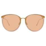 Linda Farrow - Kings C21 Oversized Sunglasses in Peach - LFL747C21SUN - Linda Farrow Eyewear