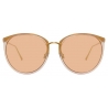 Linda Farrow - Kings C21 Oversized Sunglasses in Peach - LFL747C21SUN - Linda Farrow Eyewear
