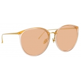 Linda Farrow - Kings C21 Oversized Sunglasses in Peach - LFL747C21SUN - Linda Farrow Eyewear