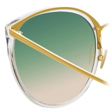 Linda Farrow - Kings C22 Oversized Sunglasses in Clear - LFL747C22SUN - Linda Farrow Eyewear