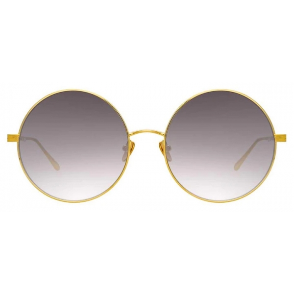 Linda Farrow - Lockhart C1 Round Sunglasses in Yellow Gold and Black - LFL758C1SUN - Linda Farrow Eyewear