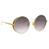 Linda Farrow - Lockhart C1 Round Sunglasses in Yellow Gold and Black - LFL758C1SUN - Linda Farrow Eyewear