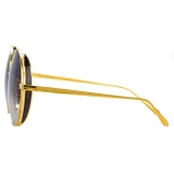 Linda Farrow - Lockhart C1 Round Sunglasses in Yellow Gold and Black - LFL758C1SUN - Linda Farrow Eyewear