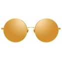 Linda Farrow - Lockhart C2 Round Sunglasses in Yellow Gold and Black - LFL758C2SUN - Linda Farrow Eyewear