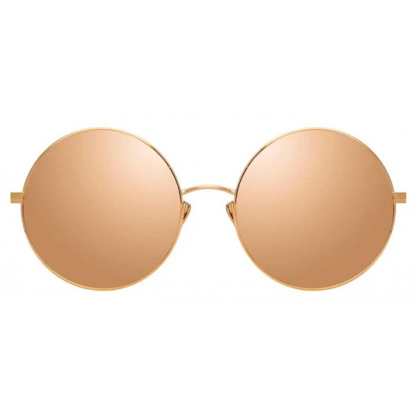 Linda Farrow - Lockhart C5 Round Sunglasses in Rose Gold and Peach - LFL758C5SUN - Linda Farrow Eyewear