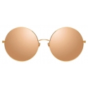 Linda Farrow - Occhiali da Sole Rotondi Lockhart C5 in Oro Rosa e Pesca - LFL758C5SUN - Linda Farrow Eyewear