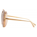 Linda Farrow - Lockhart C5 Round Sunglasses in Rose Gold and Peach - LFL758C5SUN - Linda Farrow Eyewear