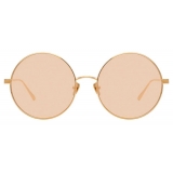 Linda Farrow - Lockhart C6 Round Sunglasses in Rose Gold and Peach - LFL758C6SUN - Linda Farrow Eyewear