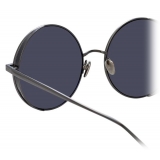 Linda Farrow - Lockhart C7 Round Sunglasses in Nickel and Translucent Black - LFL758C7SUN - Linda Farrow Eyewear